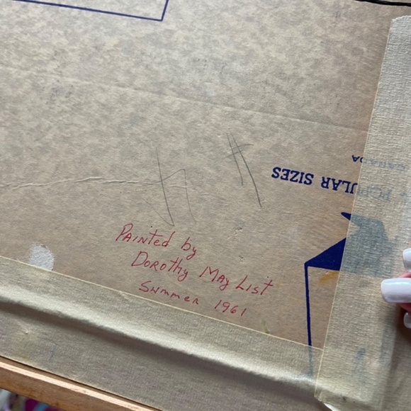 Painted Picture Wooden Frame Dorothy May List Summer 1961 - Picture 8 of 8